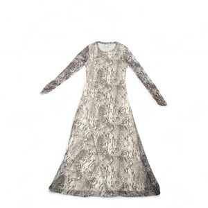 Rachel Zoe Monochrome Snake Print Long Sleeve Dress